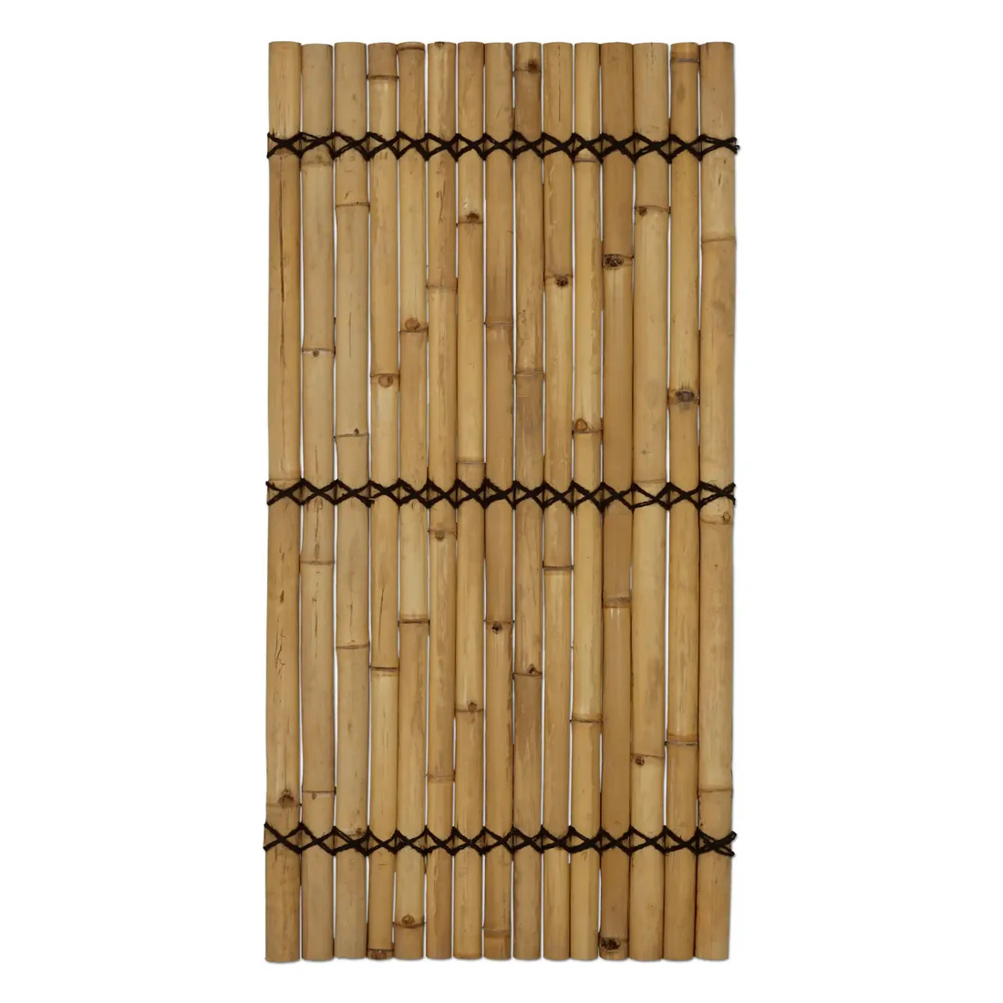 Panel z polkruhových bambusových tyčí prírodnej farby